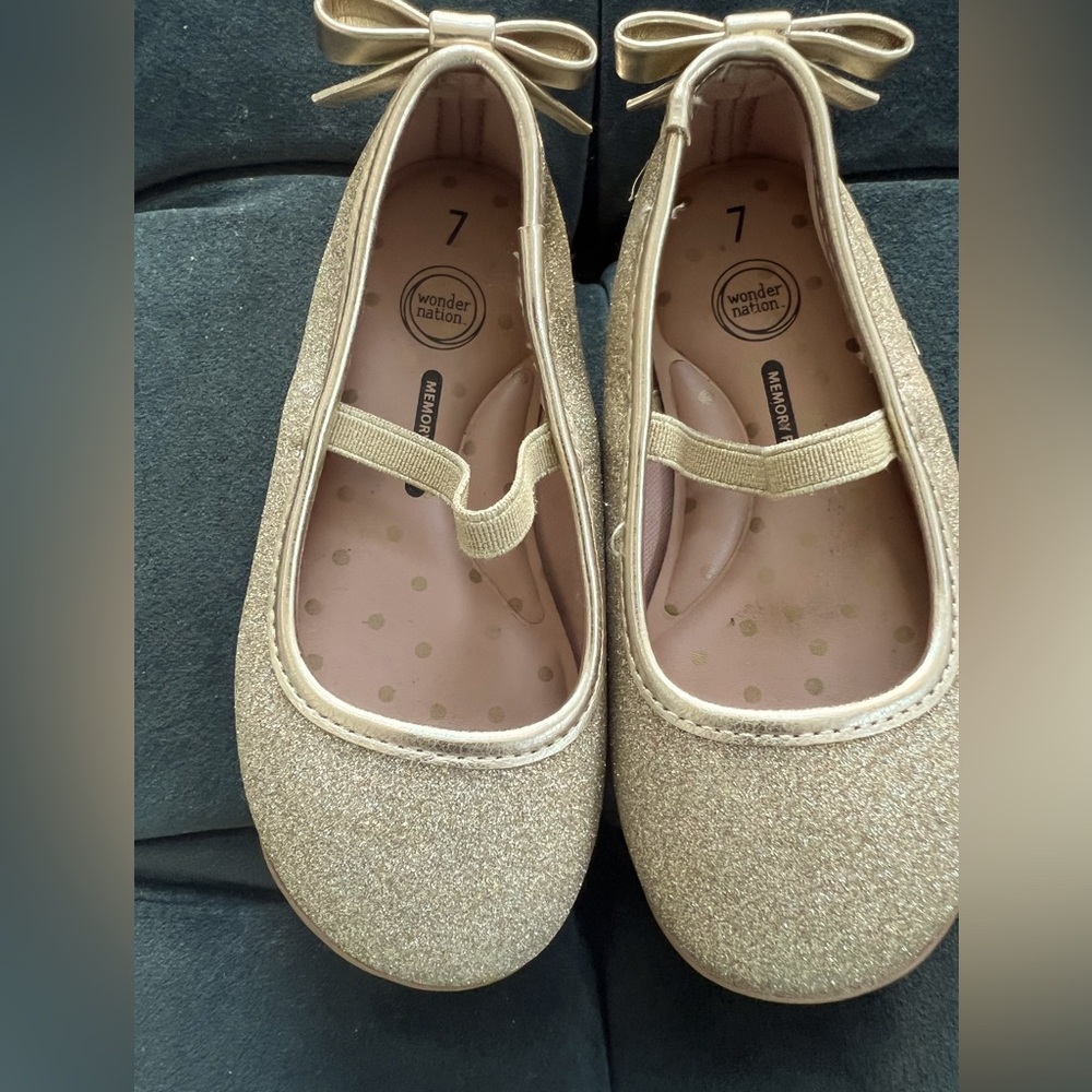 Gold dress shoes